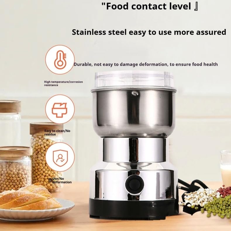300g Stainless Steel High-Speed Grain Mill and Spice Grinder