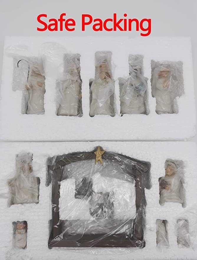 Ivory White Nativity Set 12-Piece Holy Family - MeritMode Christmas Figurines