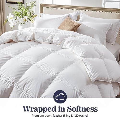 King Size Ultra-Soft Down Feather Comforter - All Season Duvet Insert