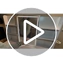 43.5-Inch Makeup Vanity Desk with Sliding LED Mirror, Drawers & Power Outlets