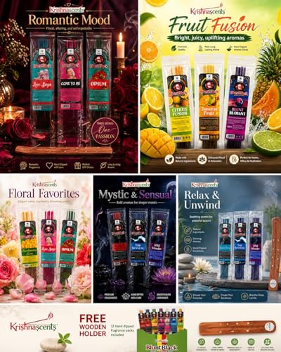 144 Hand-Dipped Incense Sticks with Wooden Holder - 12 Assorted Scents