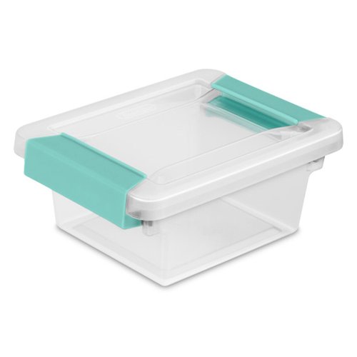 Sterilite 12-Pack Clip Box, Stackable Clear Plastic Bins with Latching Lids, Mini - Writing, Arts or Crafts Supplies Storage Containers for Home, Office, Classroom and Workshop Organization