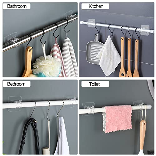 Codoule No Drill Adhesive Curtain Rod Brackets 8 Pack Transparent
