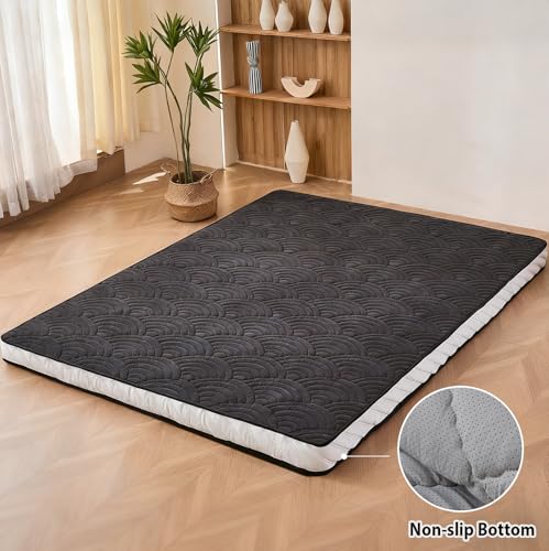 Portable Japanese Floor Mattress with Storage Bag and Non-Slip Bottom