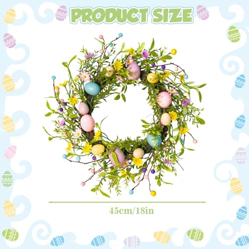 Artificial Christmas Wreath 20 Inch Red Berry Front Door Holiday Decor - Easter Egg Variant