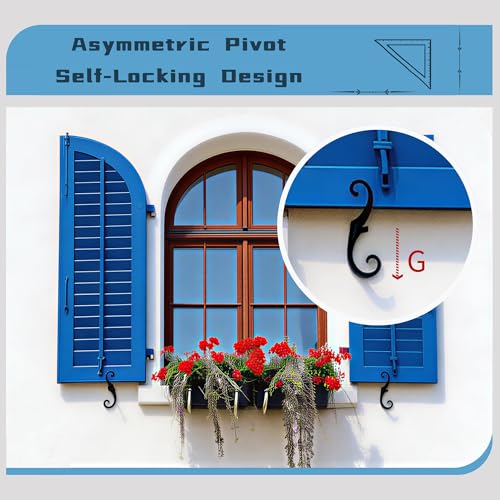 6-Pack S-Style Shutter Dogs, 6.3-inch Metal Exterior Shutter Fasteners