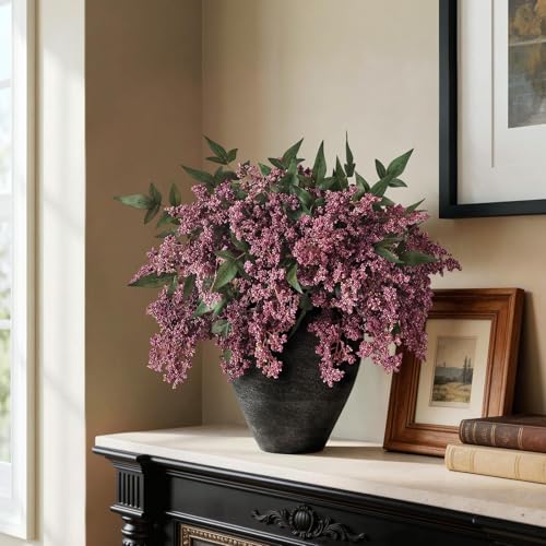 17" Artificial Nandina Berry Stems - 6 Pack Dusty Plum Decor