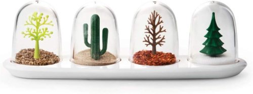 Kitchen Seasoning Jar Set - 4-in-1 Shaker with Tray | Stylish Four Seasons Design