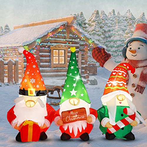 Sosation 7 ft Christmas Gnome Inflatable Outdoor Decoration - Cute Gnome