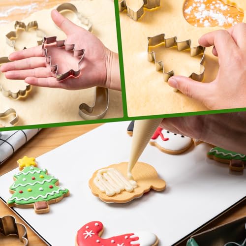 Husfunov 6pcs Christmas Cookie Cutters Set - Holiday Biscuit Shapes