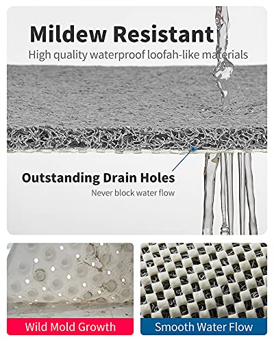 Non-Slip Shower Mat for Textured Surfaces - 24x24 Inch Loofah Bath Mat