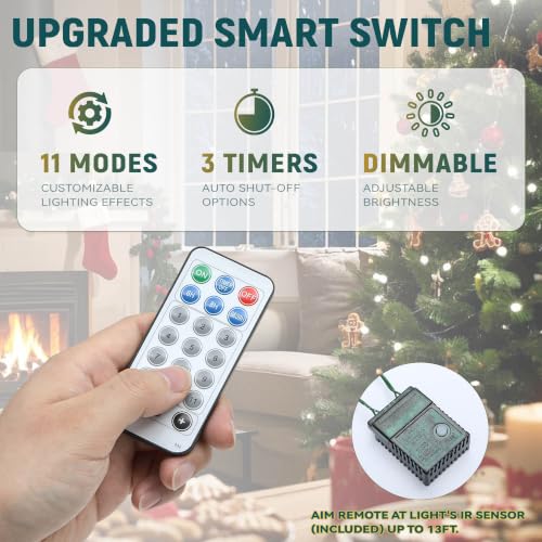 Green 6ft Prelit Slim Pencil Christmas Tree with Remote & Timer