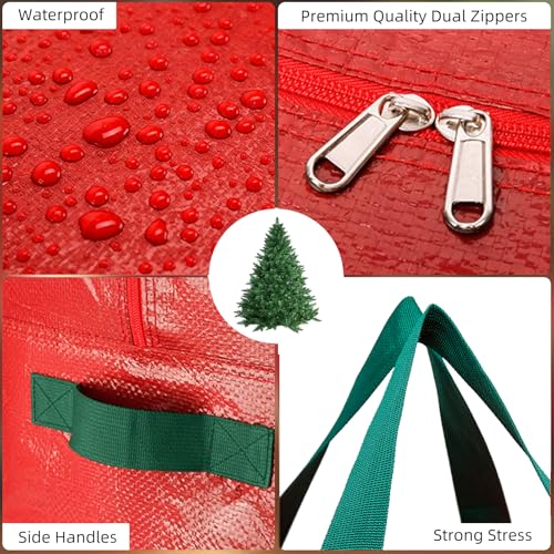 Large Christmas Tree Storage Bag for 9 Foot Trees Waterproof Red