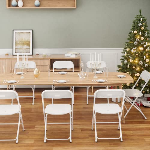 Heavy-Duty Plastic Folding Chair with Padded Seat, White Indoor Outdoor Chair