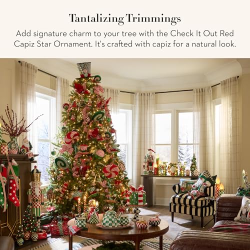 MacKenzie-Childs Check It Out Red Capiz Star Ornament – Set of 1