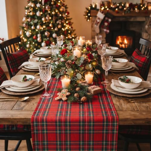 Gilprop 6-Piece Red Christmas Table Runner Set 70.87 x 12.99 in