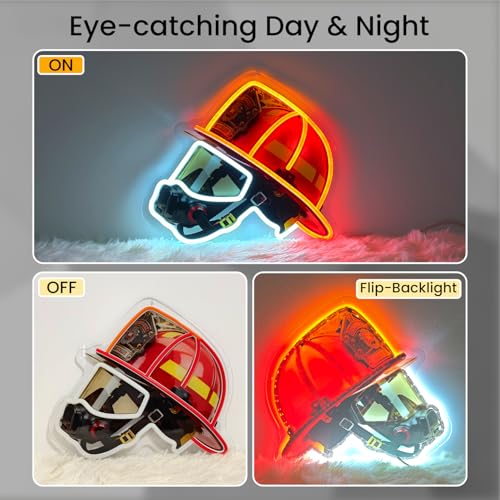 Welinly Firefighter Helmet LED Neon Sign - Fire Rescue Wall Decor (Vari: Firefighter)