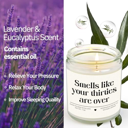 Funny 40th Birthday Scented Soy Candle - 7oz Lavender Aromatherapy Gift