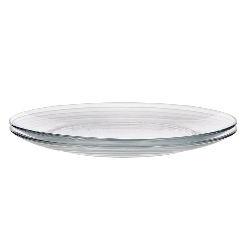 Red Pomegranate ELEMENT Set of 2 Glass Dinner Plates, 10.5"