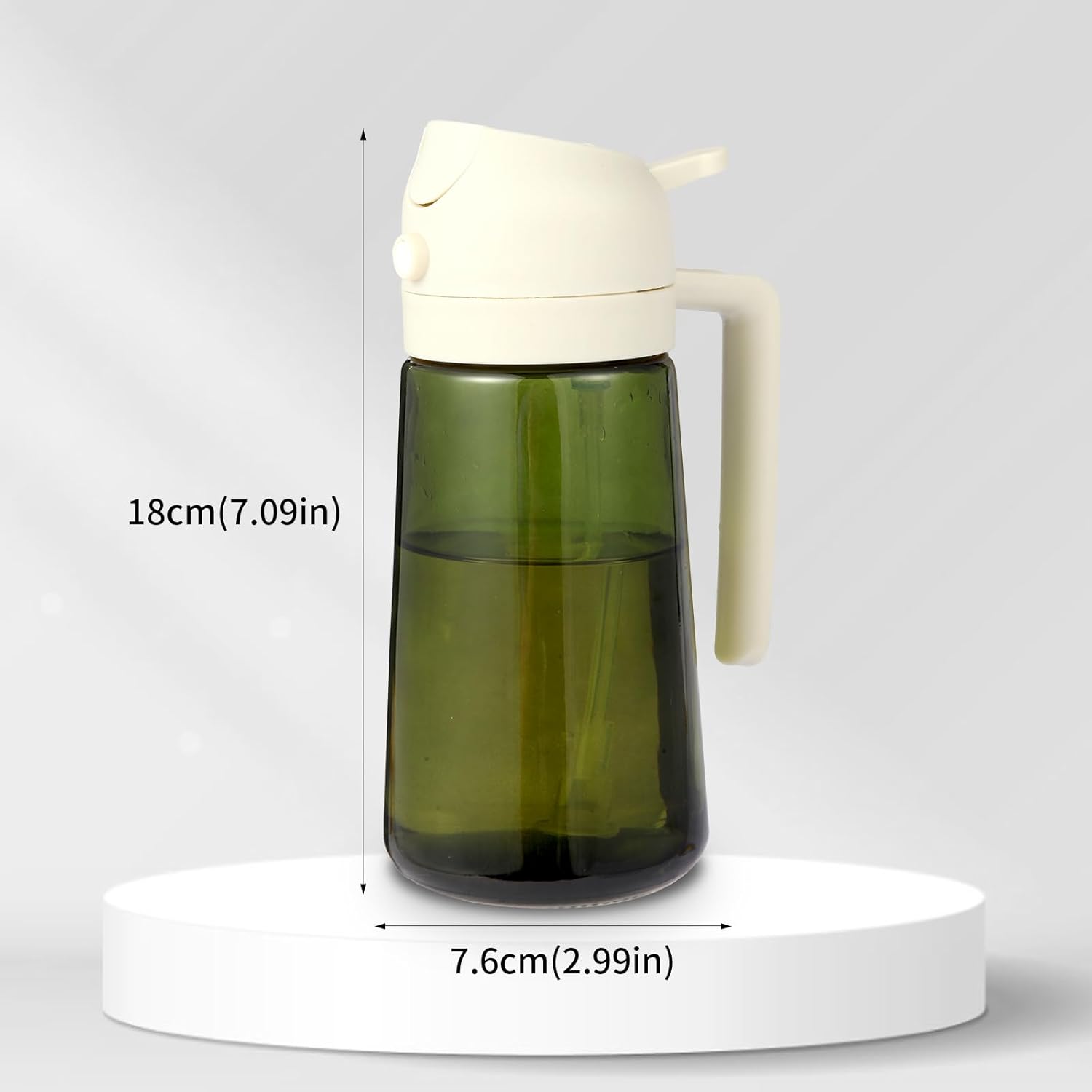 Skiennix 16oz Glass Olive Oil Sprayer - 2-in-1 No-Leak Spray & Pour Dispenser for Cooking, BBQ & Salad - Fine Mist, Easy Fill, Dishwasher Safe