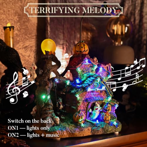 Lighted Halloween Haunted House Decoration with Music and LED Lights