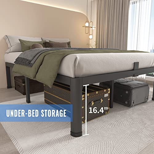 Twin XL Metal Platform Bed Frame, 18-Inch Heavy Duty Steel with Storage