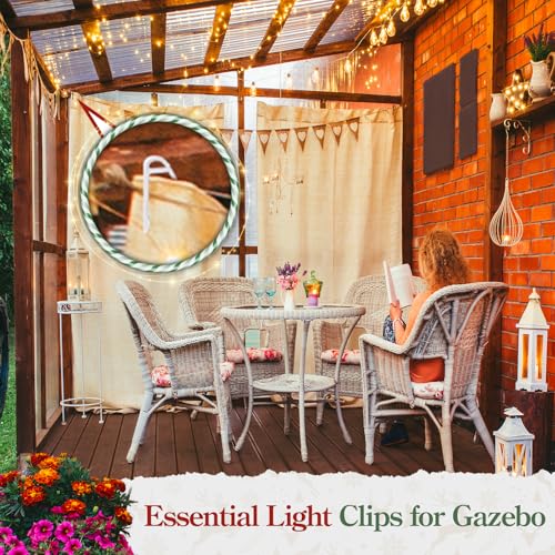 Clear Plastic Christmas Light Clips for Outdoor Gutter & Siding - 100 Pack