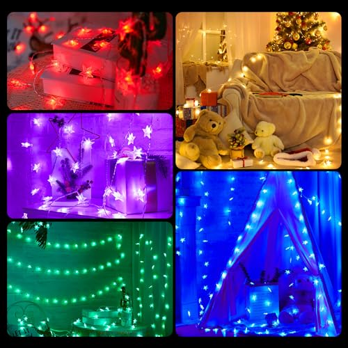23ft Color Changing Star String Lights with Remote & Timer - 50 LED
