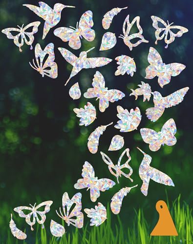 36 Bird Strike Prevention Window Decals - Suncatcher Stickers