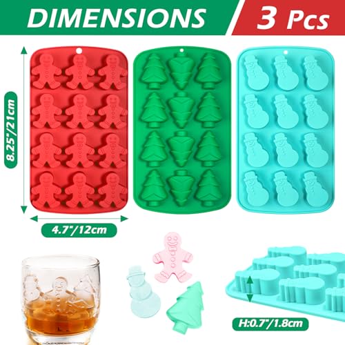 Christmas Silicone Ice Cube Molds - Gingerbread Snowman Christmas Tree Shapes