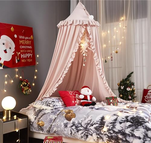 Princess Round Dome Bed Canopy Mosquito Net for Girls Reading Nook