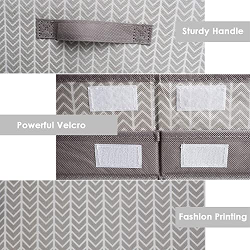 Extra Large Collapsible Toy Chest with Flip-Top Lid, Gray Tree Pattern