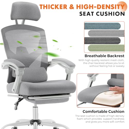 Ergonomic Mesh Office Chair with Lumbar Support, Footrest and Adjustable Headrest