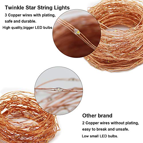 66 ft 200 LED Warm White Fairy String Lights with Remote & USB Power