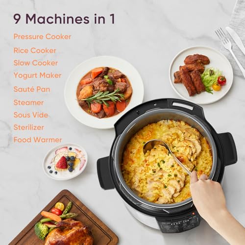 6-Quart 9-in-1 Electric Pressure Cooker with Nonstick Ceramic Pot
