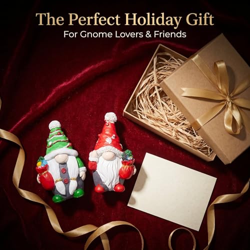 Winter Resin Gnomes Decor Set - Brizoria Green-Red Hat Figurines