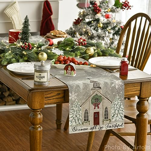 Artoid Mode 13x108 Inch Christmas Table Runner - Silver, 100% Polyester