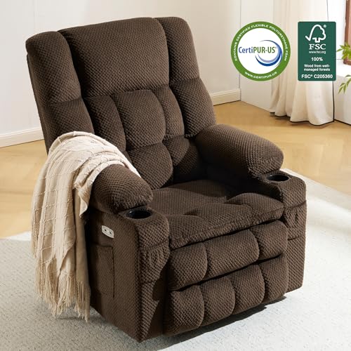Dual Motor Power Lift Recliner Chair with Massage, Heat, and USB Ports