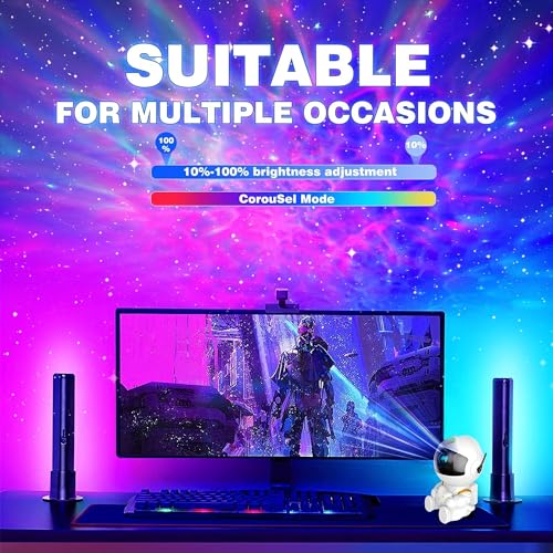Astronaut Galaxy Star Projector with Remote, 8 Nebula Modes & 360 Rotation