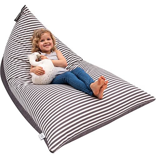 XL Stuffed Animal Bean Bag Storage Chair Cover - Washable Cotton Canvas