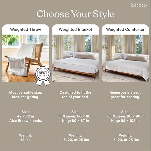 12 lb Weighted Blanket for Adults - 42x72 inches, Cool Cotton