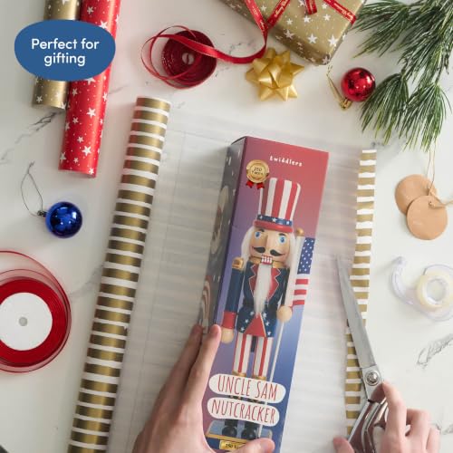 THE TWIDDLERS 250th Anniversary USA Nutcracker 12in Uncle Sam - American Flag Decorative Christmas Ornament