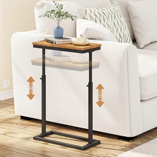 Adjustable Height Side Table, Tall Sofa Couch Table for Living Room