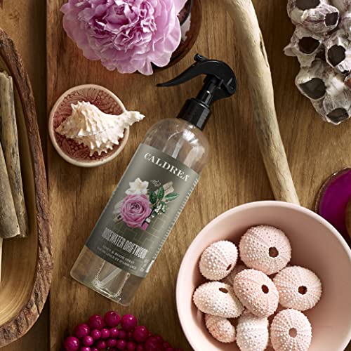 Caldrea Rosewater Driftwood Linen & Room Spray - Essential Oil Freshener, 16oz