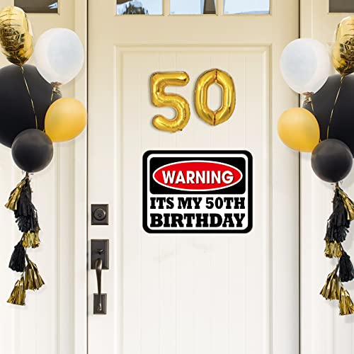 50th Birthday Party Decoration Signs - 9-Piece Funny Caution Wall Sign Set