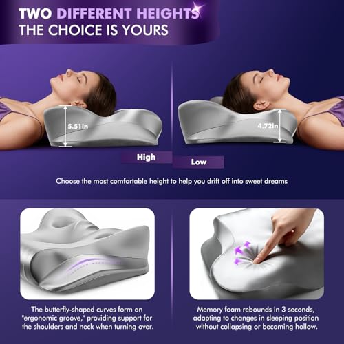 Cooling Cervical Memory Foam Pillow for Neck Pain Relief