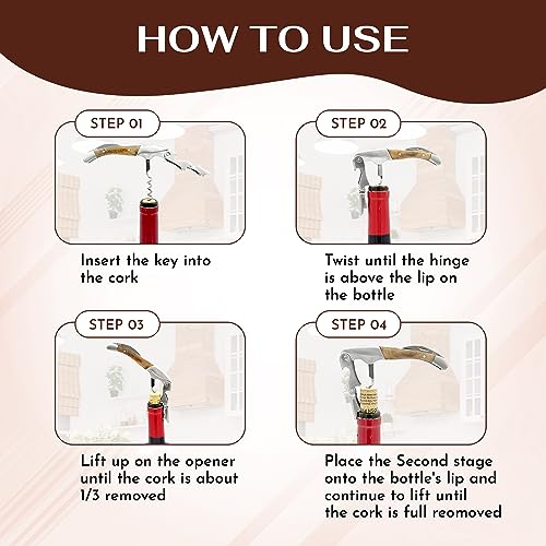 Wine Chic Rosewood Premium Waiter's Corkscrew with Foil Cutter & Bottle Opener