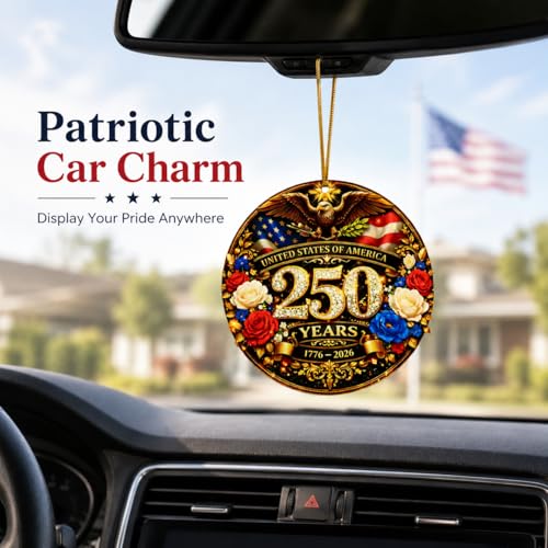 FunnySign 250th Anniversary USA 2D Acrylic Ornament – 4x4in Hanging Eagle USA 1776-2026 (Variation 3)