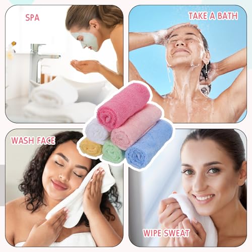 Newwiee 40 Pcs Multicolor Cotton Face Wash Cloths 10x10 Inch - Soft Reusable Facial Towels