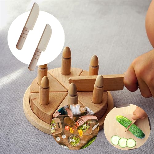 3-Piece Wooden Safe Kids Cooking Knife Set for Vegetables and Fruit